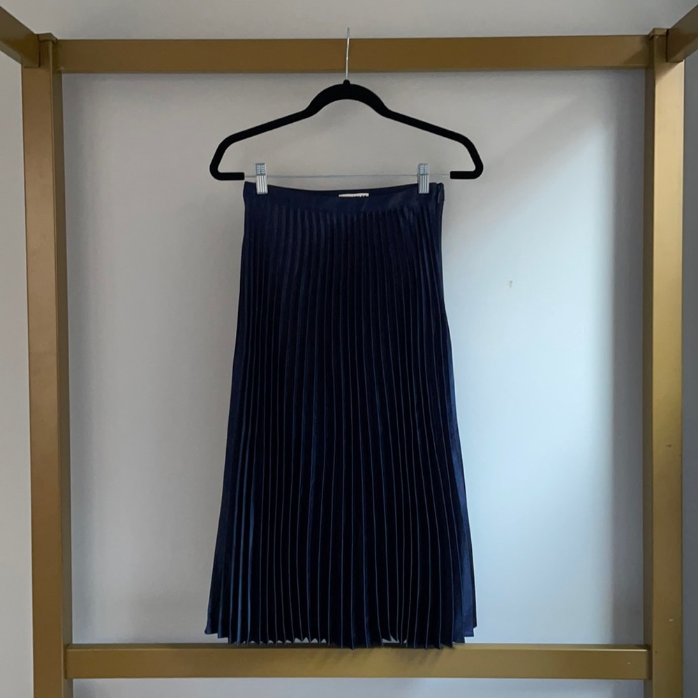 Whistles Navy Pleated Skirt